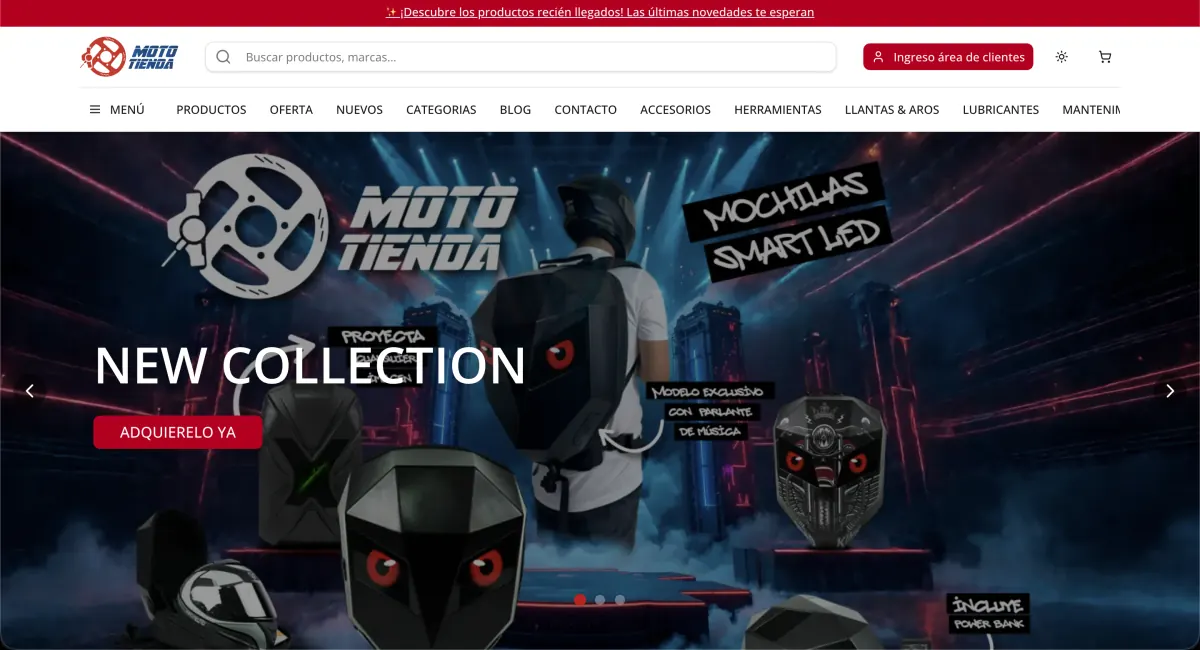 Caso de éxito e-commerce de Moto Tienda desarrollado por iDrix