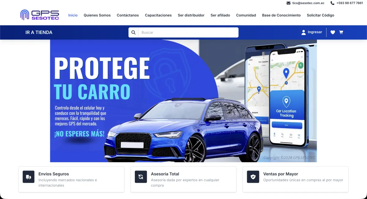 Caso de éxito e-commerce de Sesotec GPS desarrollado por iDrix